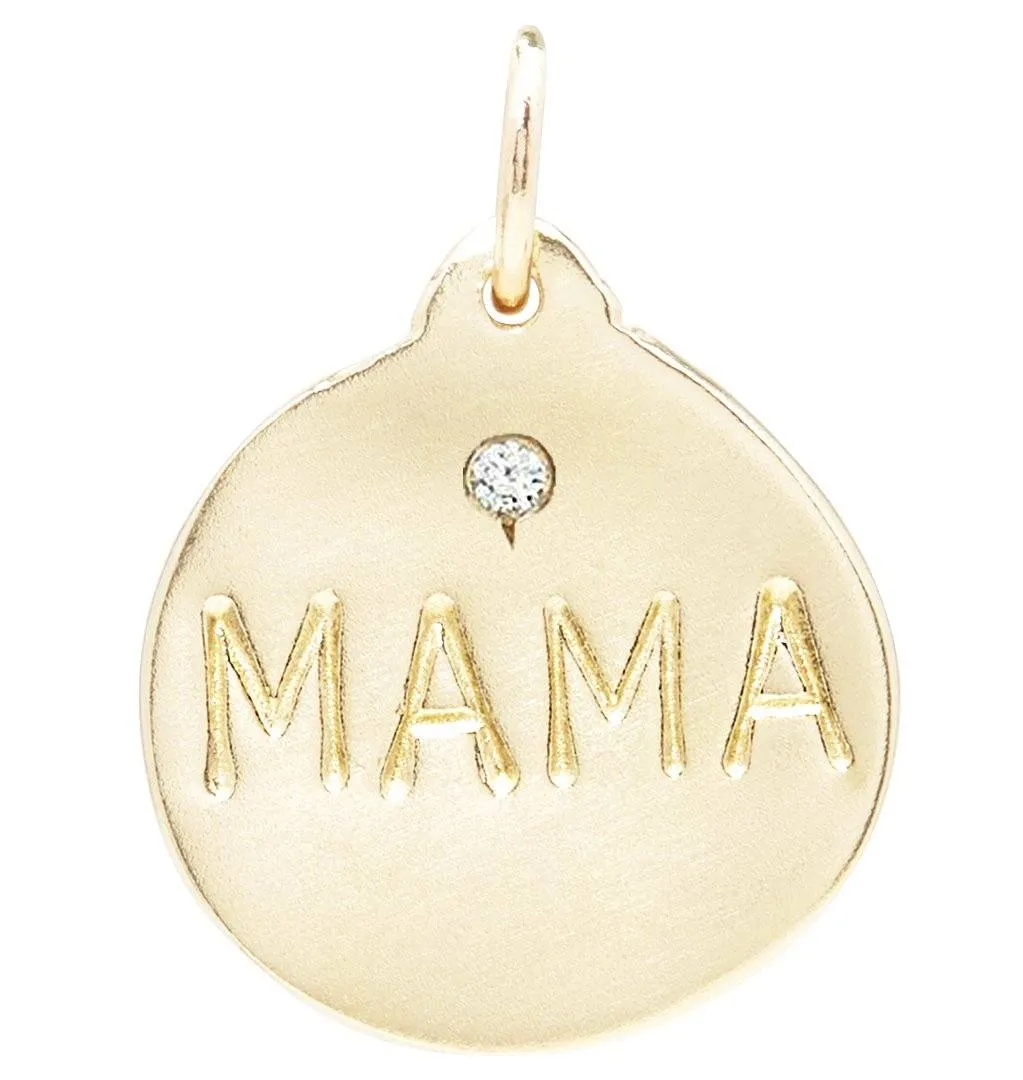 Mama Disk Charm With Diamond