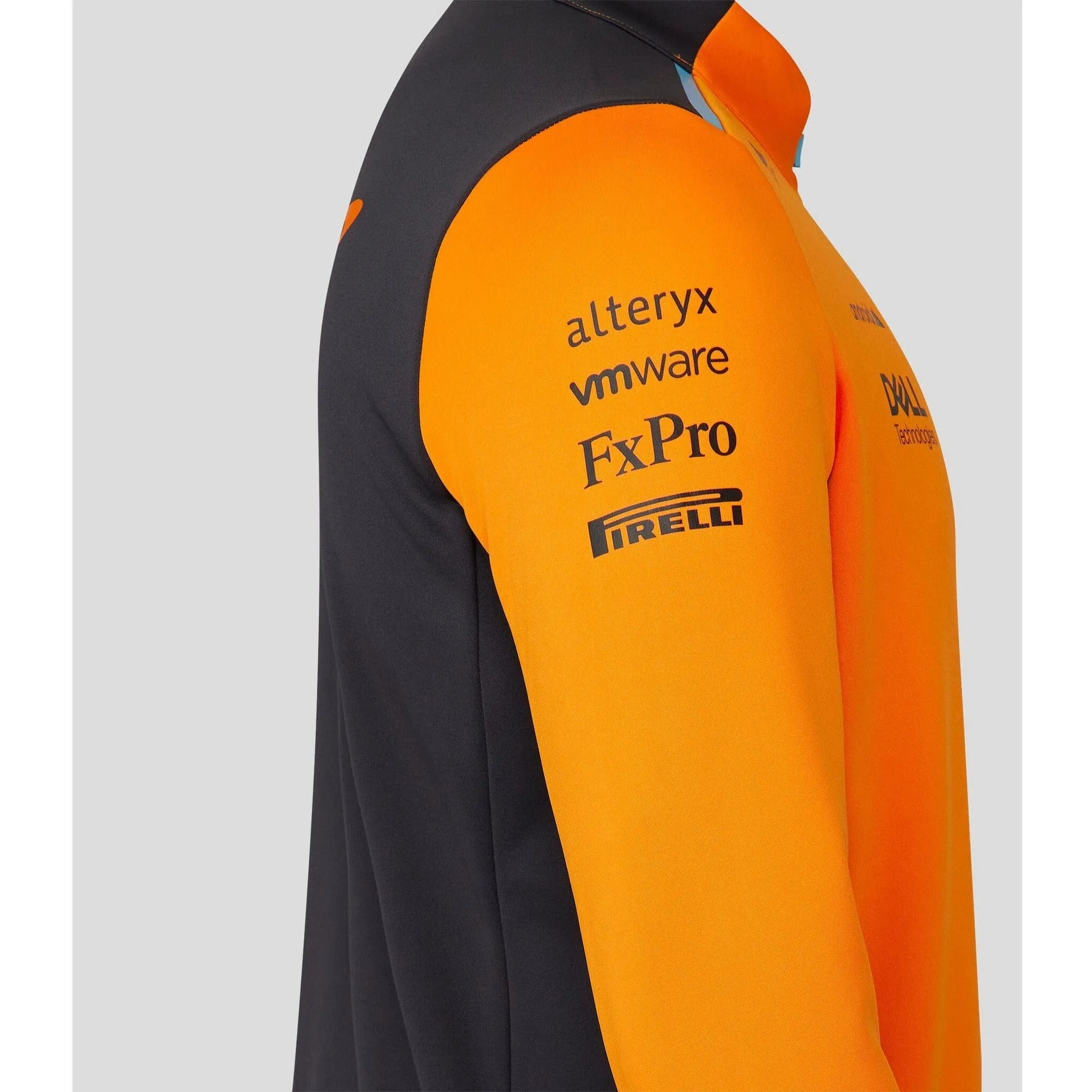 McLaren F1 Men's 2023 Team Quarter Zip Midlayer Jacket- Papaya