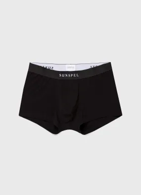 Men's Logo Stretch Cotton Trunks in Black