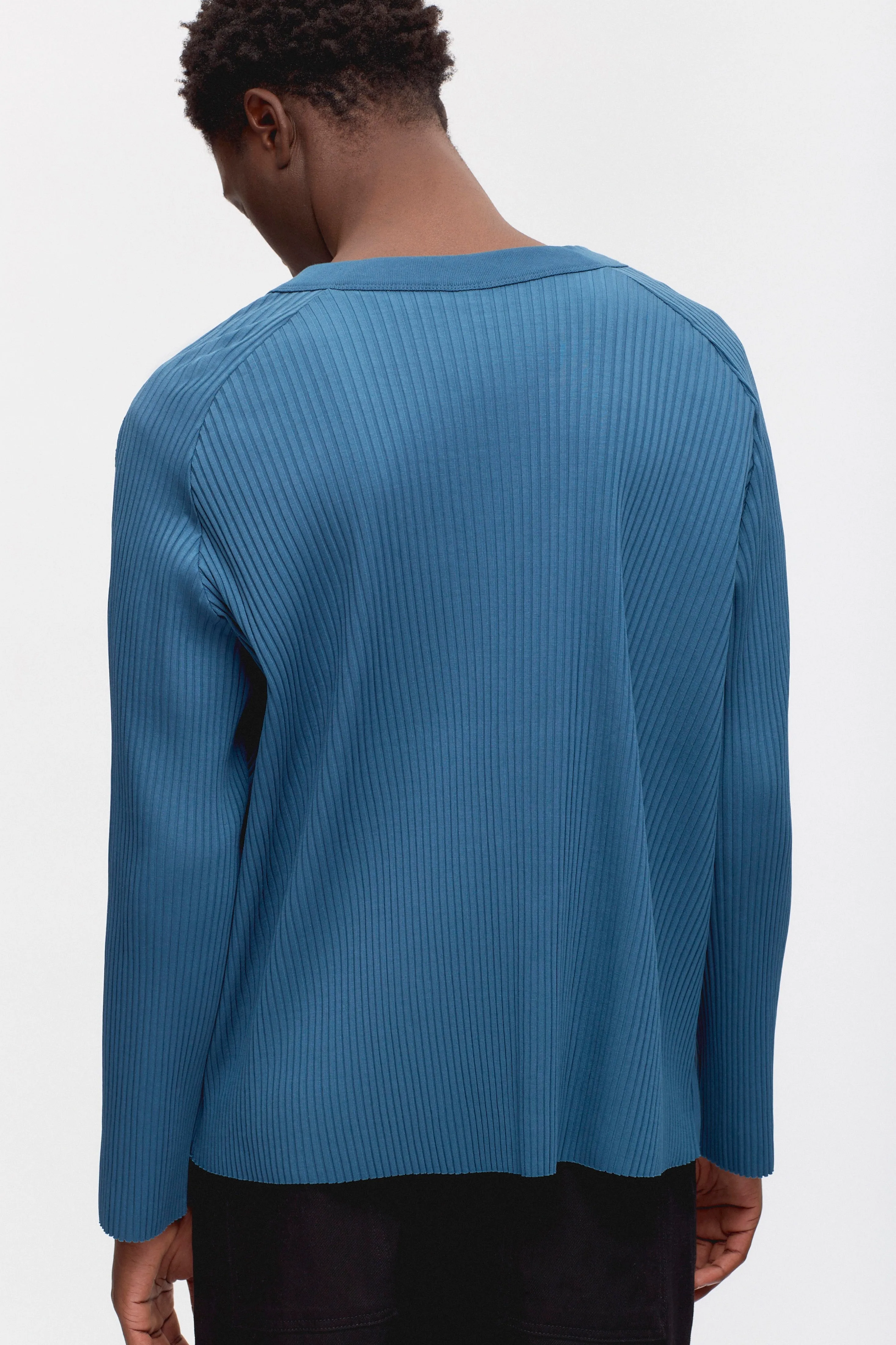 Men's Nile Rib Cardigan in Marine Blue