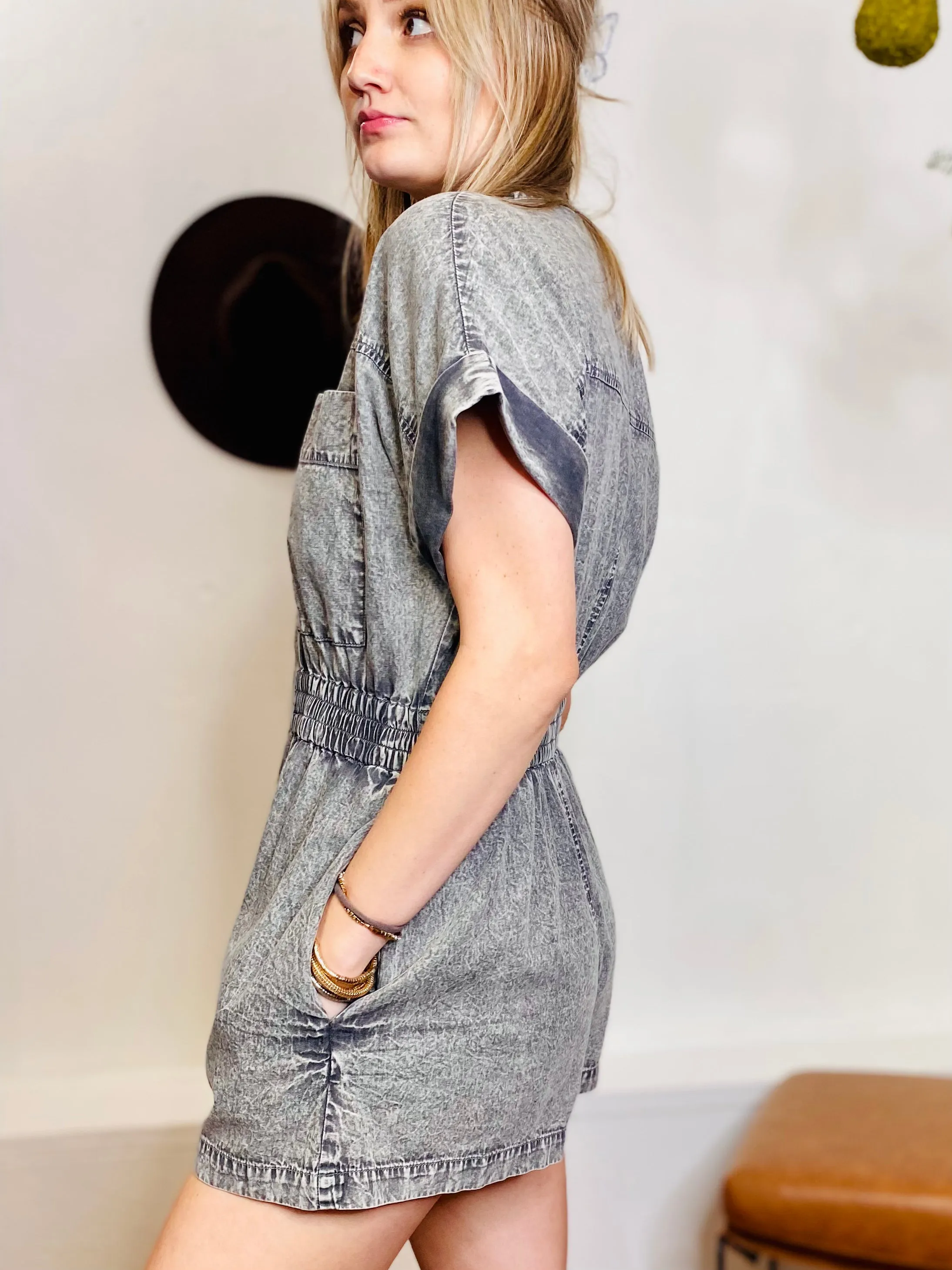 Midnights Denim Romper ELAN