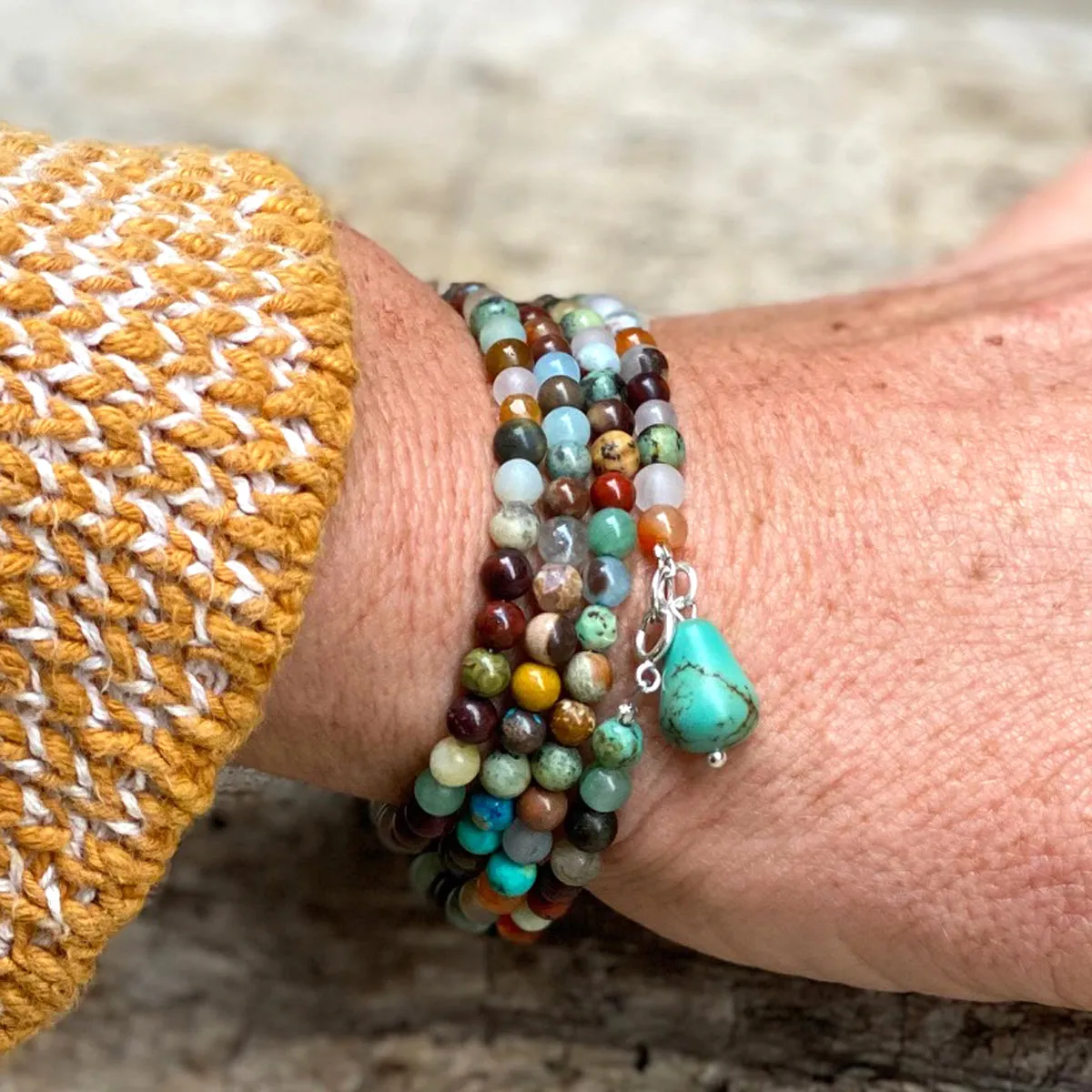 Mindfulness Chakra Wrap Bracelet with Healing Stones