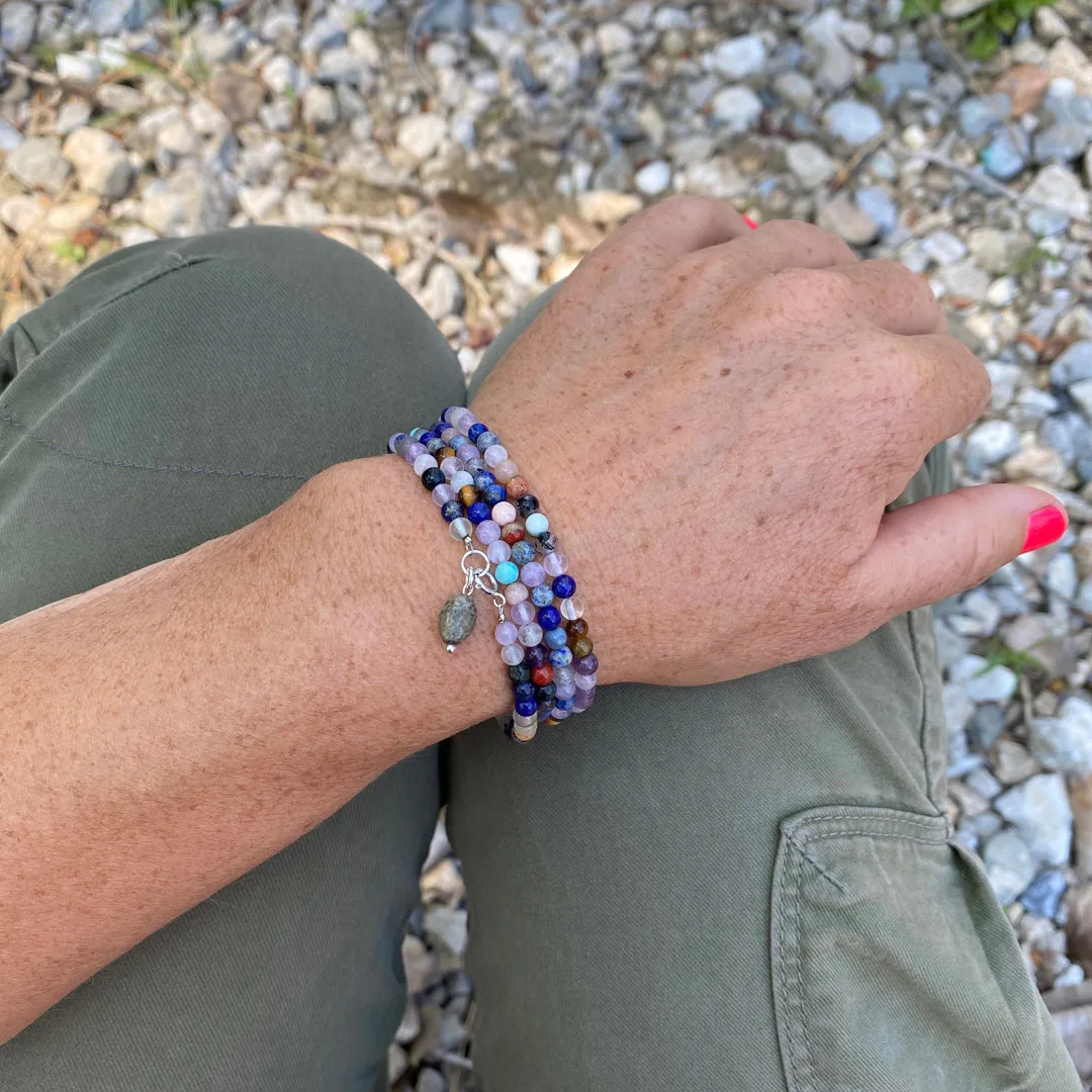 Mindfulness Chakra Wrap Bracelet with Healing Stones