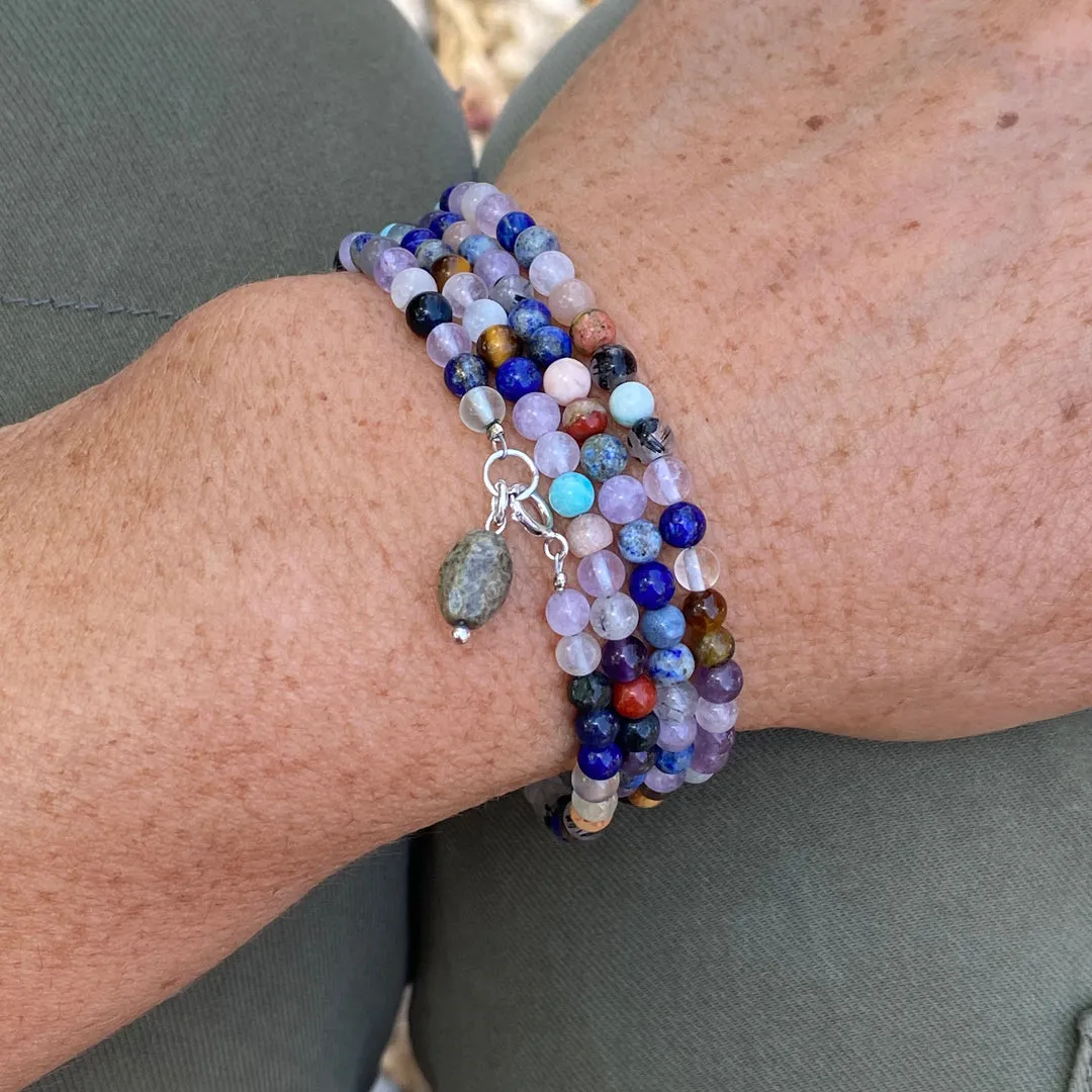 Mindfulness Chakra Wrap Bracelet with Healing Stones