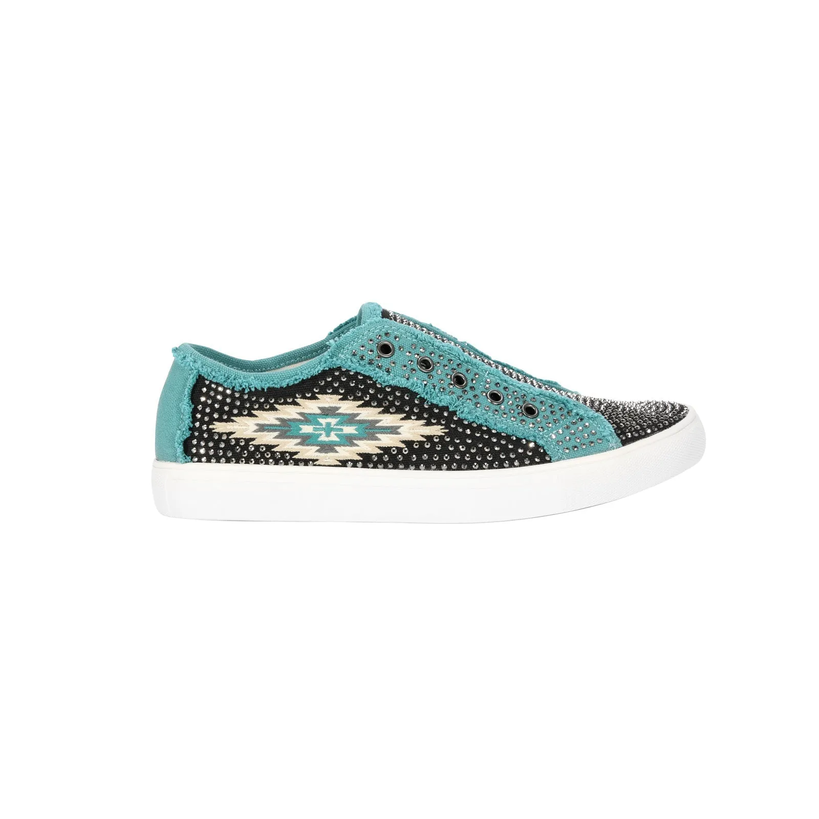 Montana West Embroidered Aztec Bling Canvas Shoes