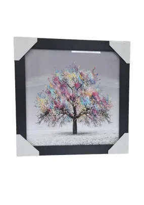 Multi-Coloured Tree Wall Art 47cm x 47cm