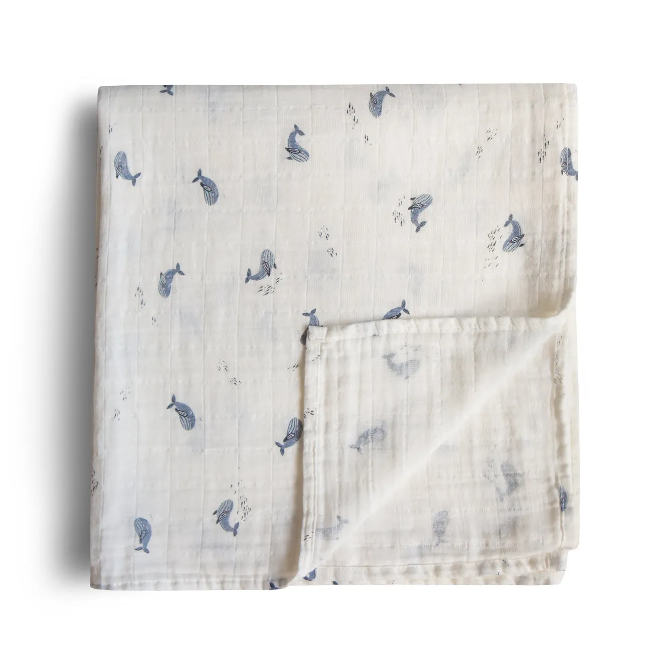 Muslin Swaddle Blanket Organic Cotton (Whales)