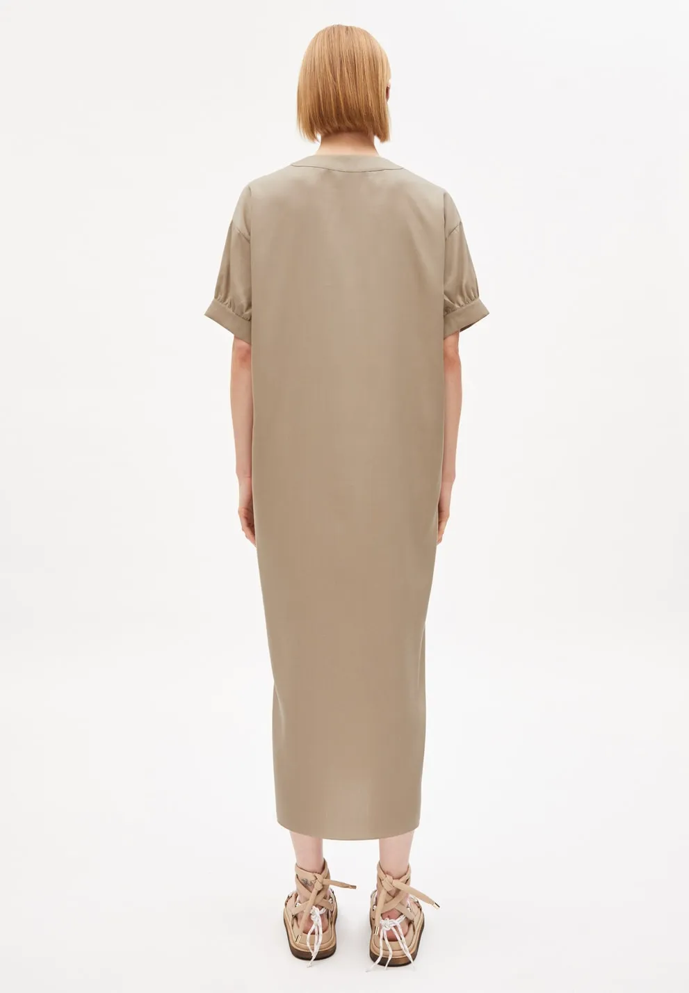 Nerisaa Light Desert Short Sleeve Maxi Dress In Tencel Sizes L & XL