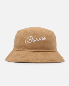 New Era Atlanta Braves 'Wheat Duck Canvas' Bucket Hat Wheat