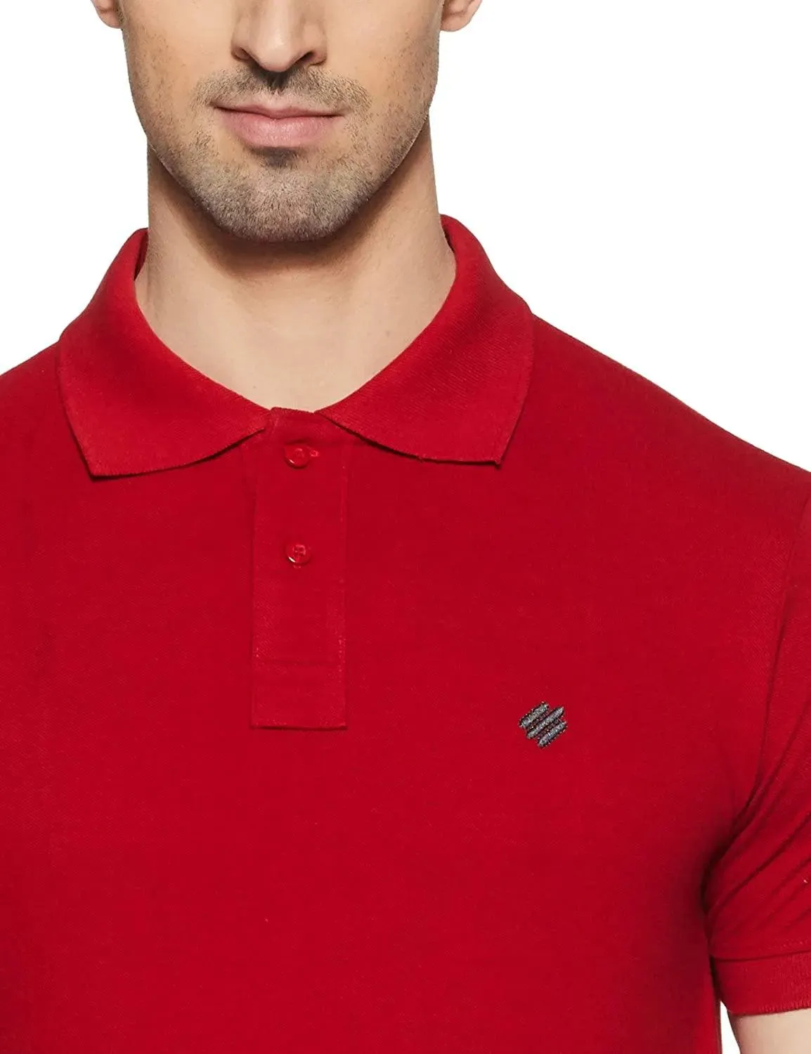 ONN Men's Cotton Polo T-Shirt (Pack of 2) in Solid Black Melange-Red colours