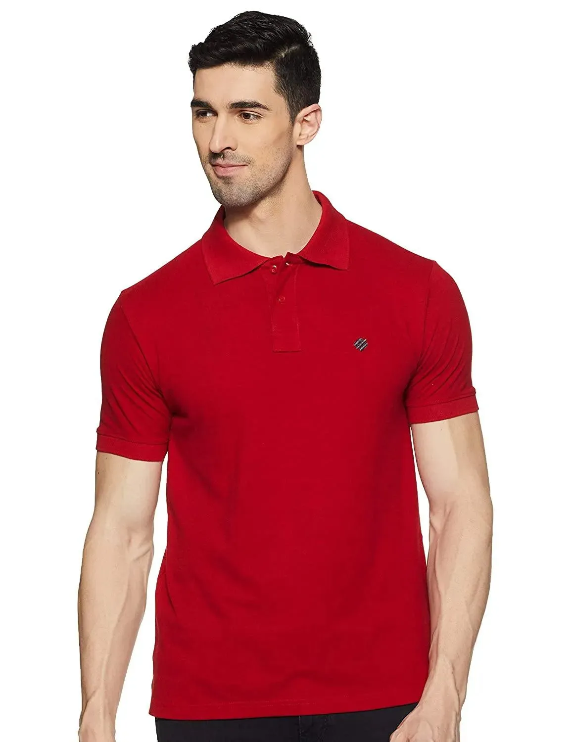 ONN Men's Cotton Polo T-Shirt (Pack of 2) in Solid Black Melange-Red colours