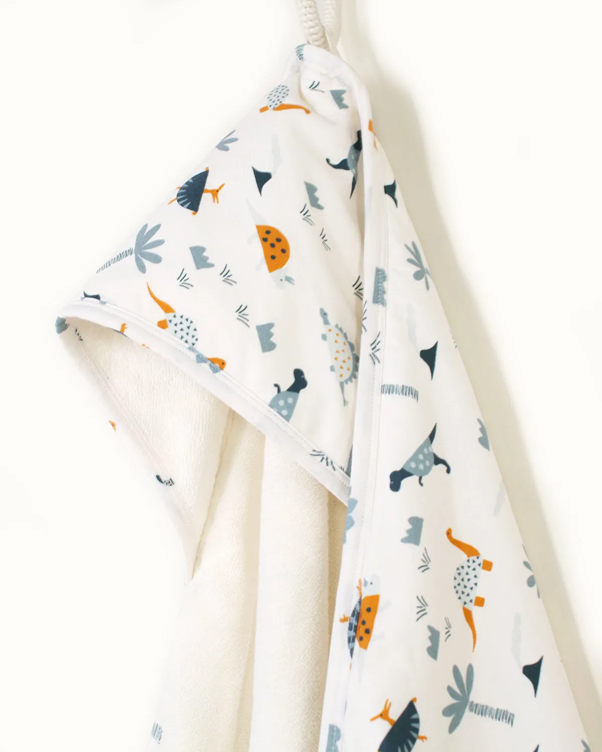 Organic Dino Reversible Hooded Towel