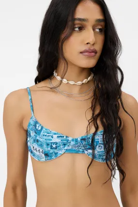 Pam Shine Underwire Bikini Top - Alana Blue