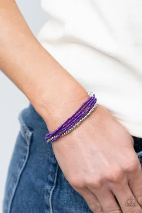 Paparazzi Bracelet ~ All Beaded Up - Purple Seed Beads Bracelet