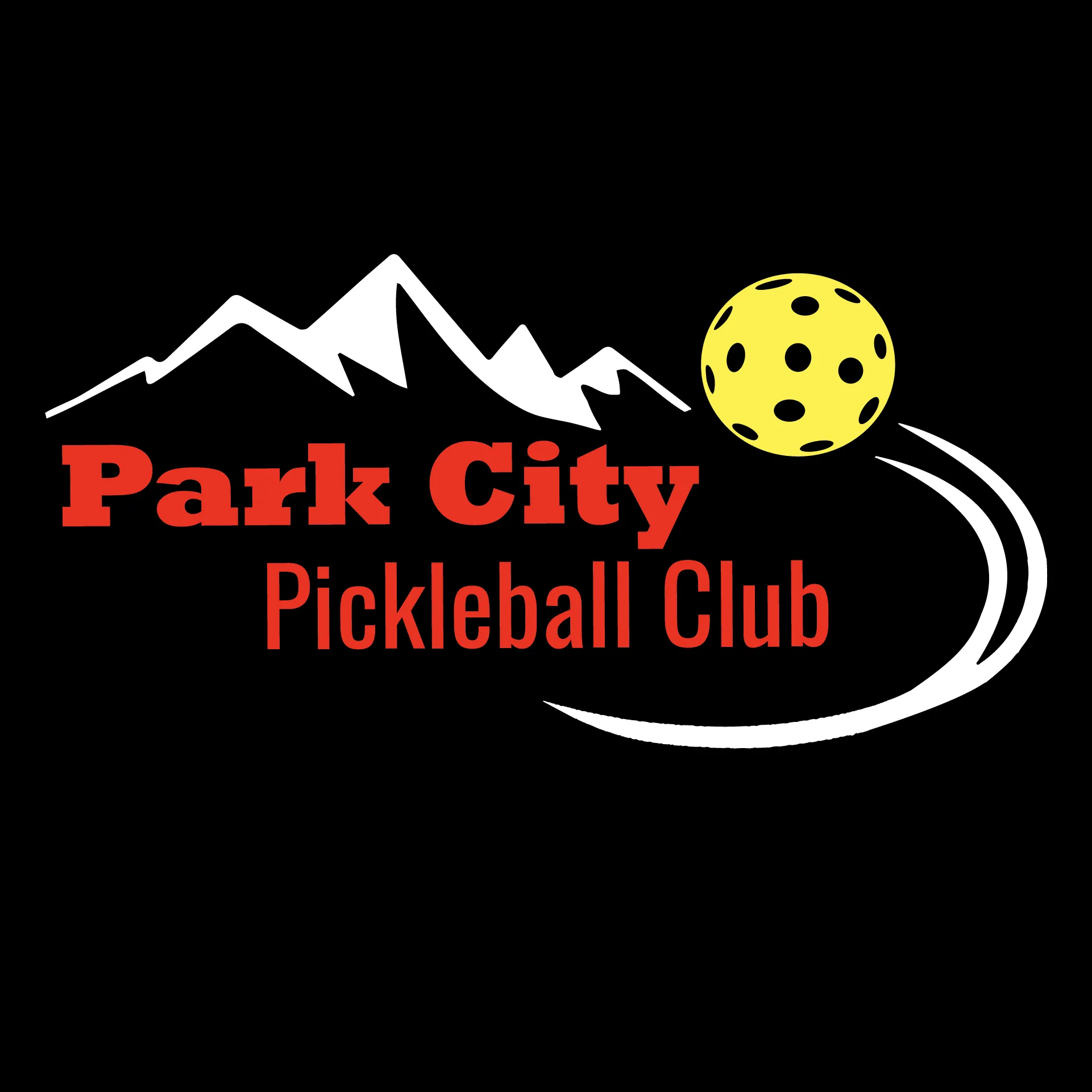 Park City Pickleball Club (Red Words) | Youth Long Sleeve Atheletic Shirt | 100% Polyester