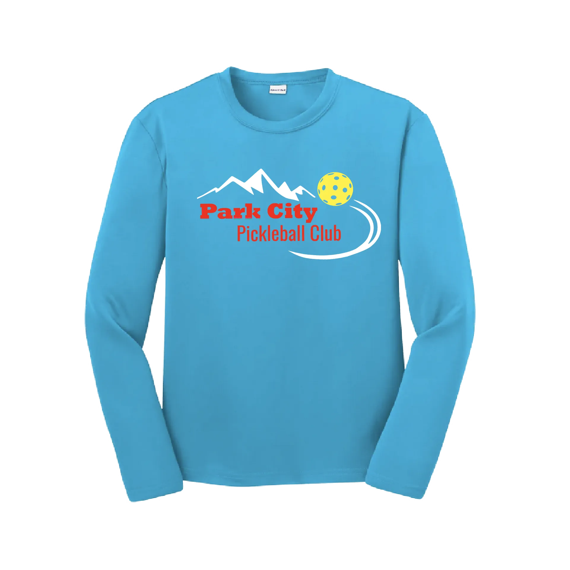 Park City Pickleball Club (Red Words) | Youth Long Sleeve Atheletic Shirt | 100% Polyester