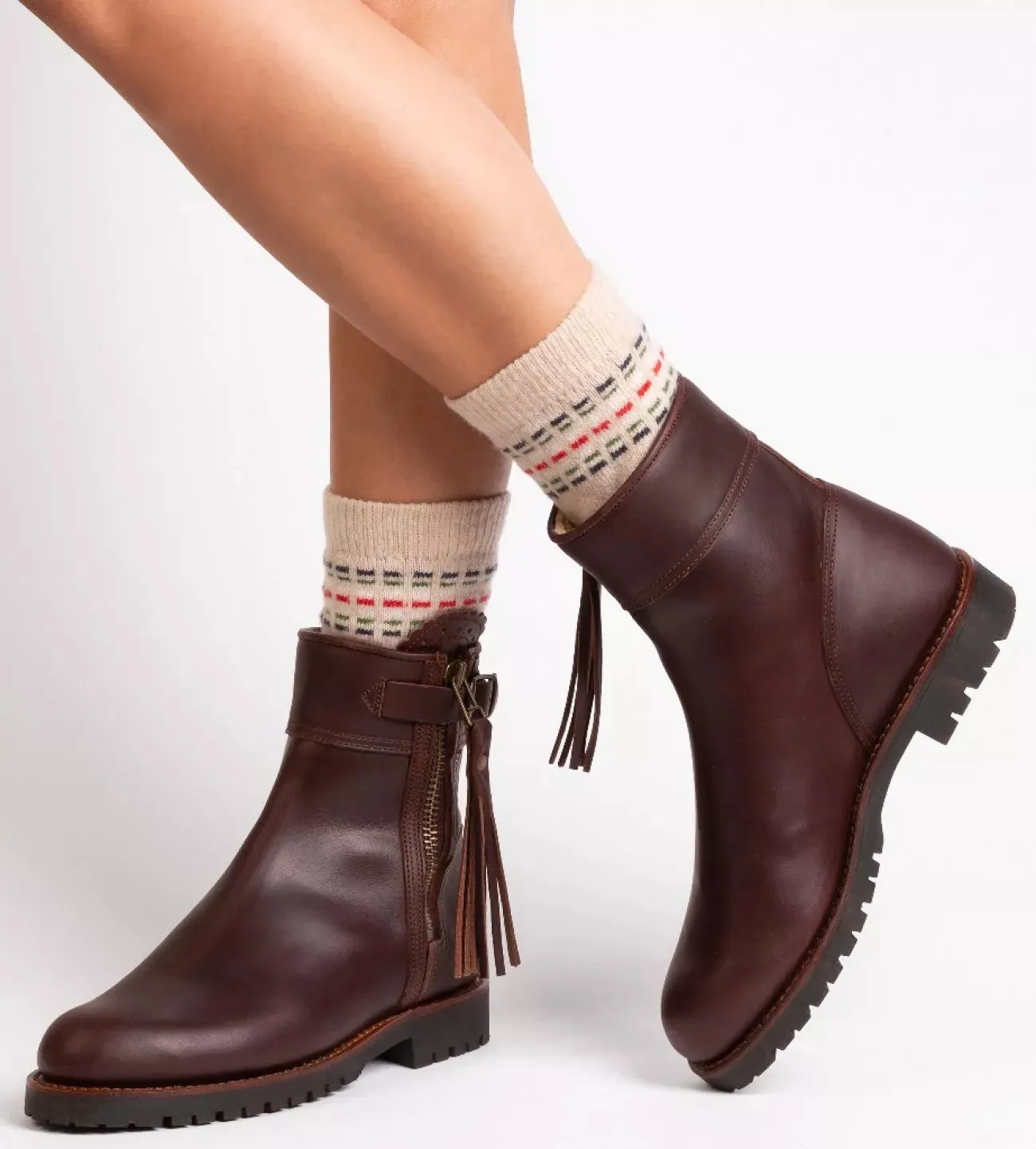 Penelope Chilvers Cropped Wool Lined Tassel Boots