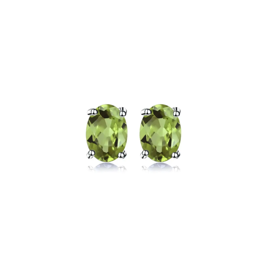 PERIDOT OVAL CUT STUDS