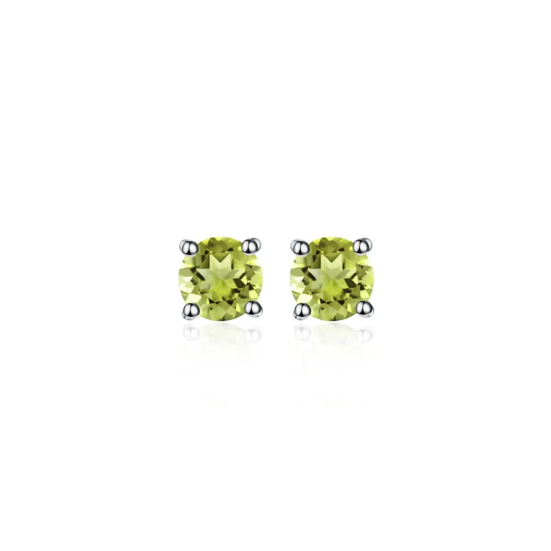 PERIDOT ROUND CUT STUDS