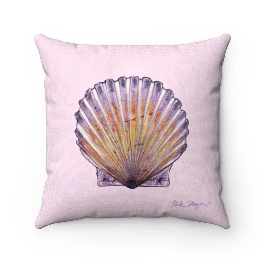 Pink Scallop Throw Pillow