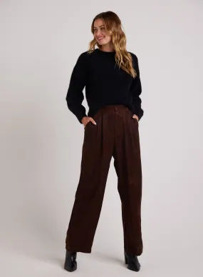 Pleat Front Trouser - Mahogany Brown