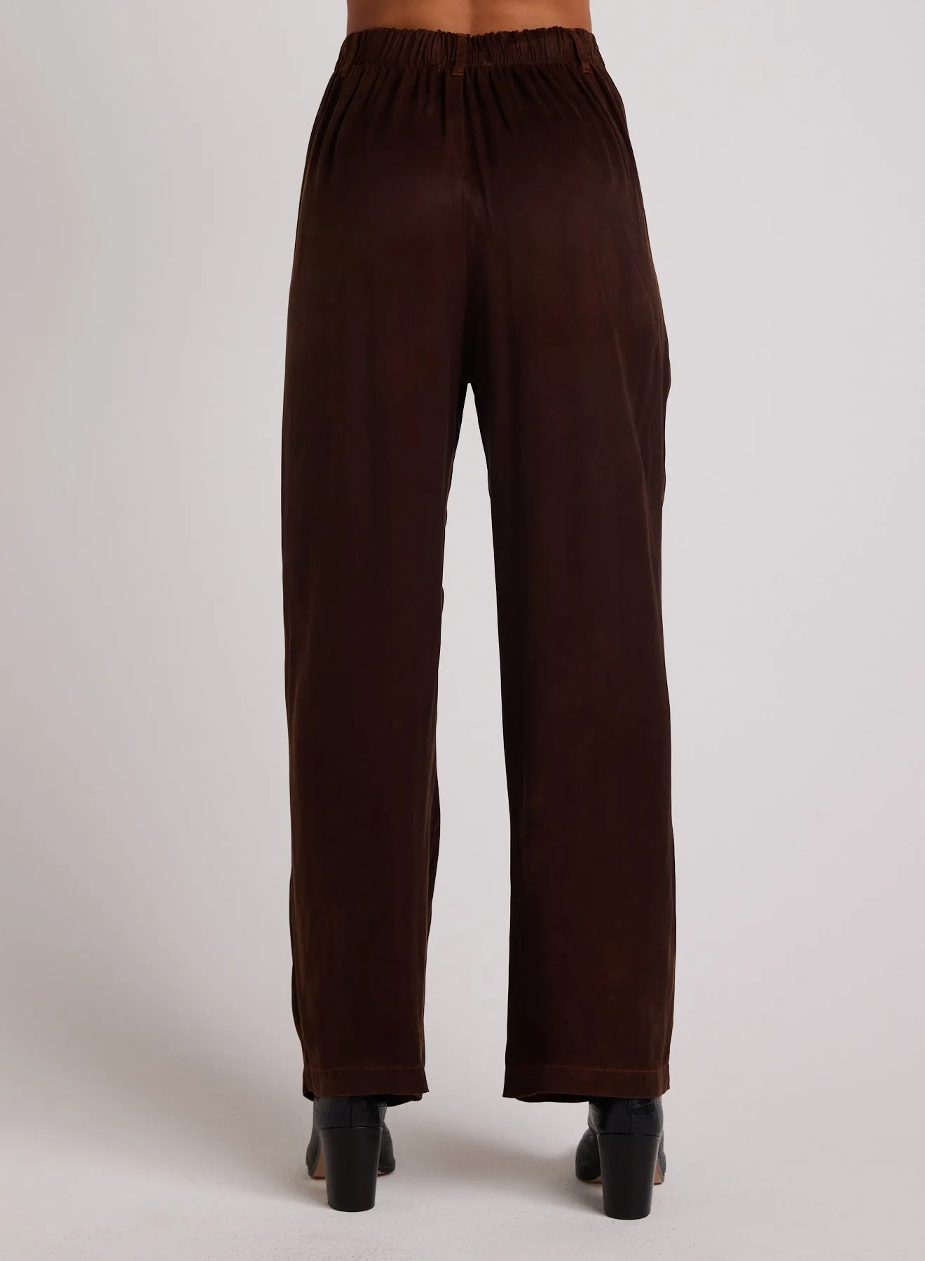 Pleat Front Trouser - Mahogany Brown