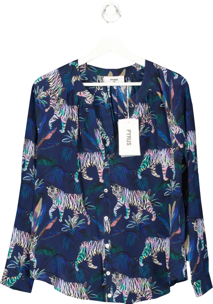 pyrus Blue Twilight Tiger Blouse UK XS