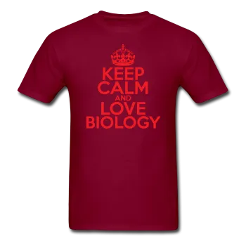 "Keep Calm and Love Biology" (red) - Men's T-Shirt