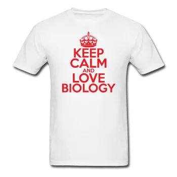 "Keep Calm and Love Biology" (red) - Men's T-Shirt