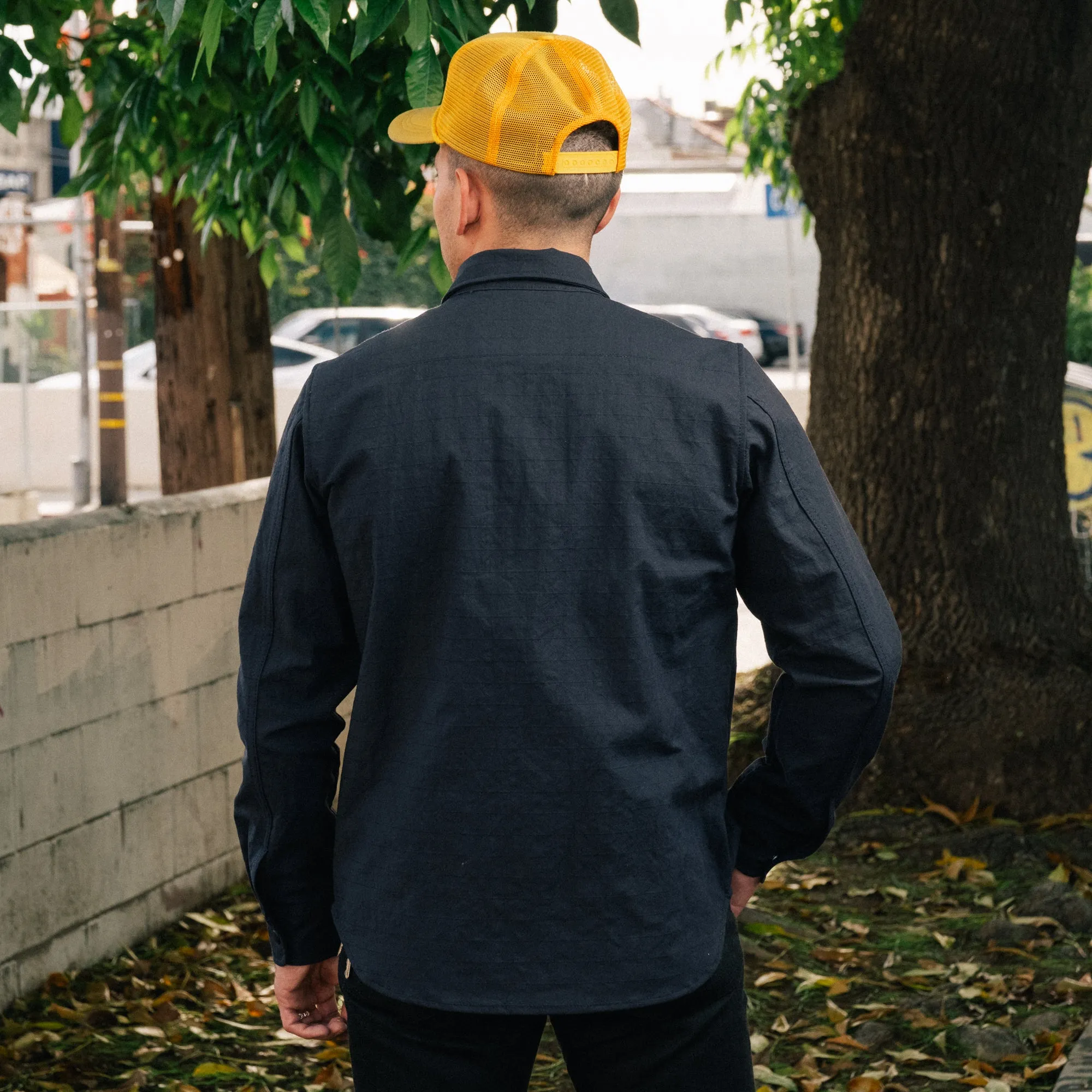 Rogue Territory Oxford Overshirt Navy Nylon Grid