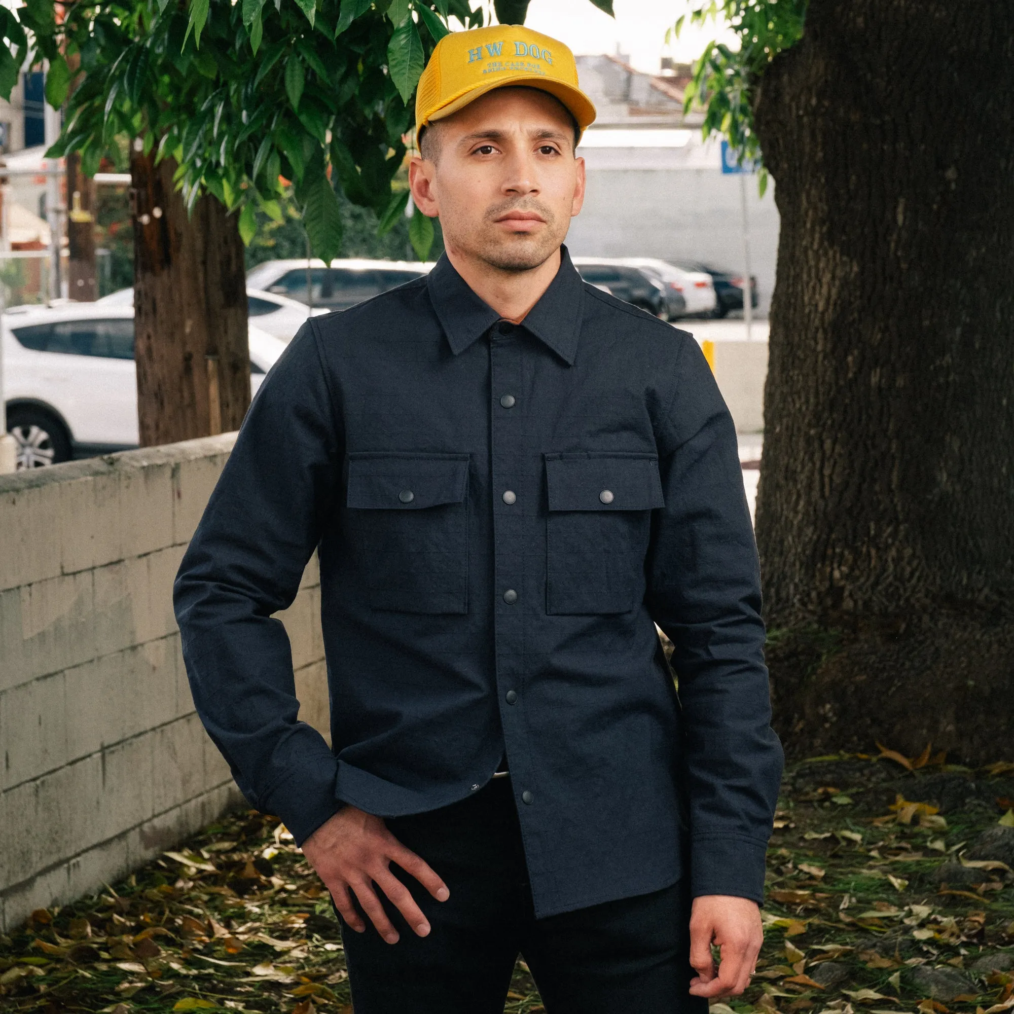 Rogue Territory Oxford Overshirt Navy Nylon Grid