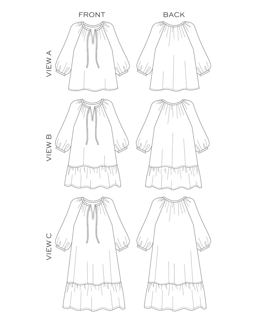 Roscoe Blouse & Dress | Sz 0-18 | Sewing Pattern by True Bias