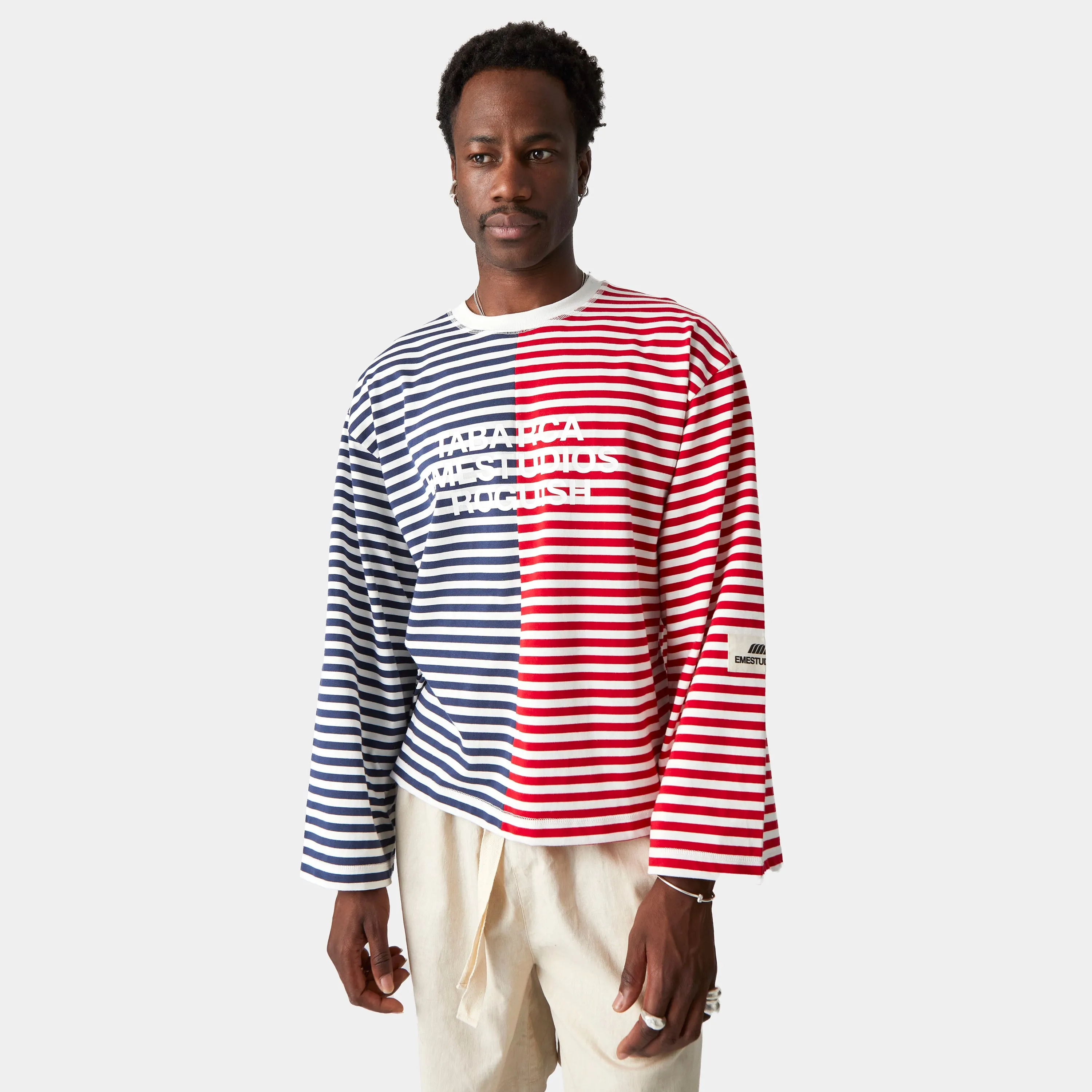 Rouguish Navy Striped LS