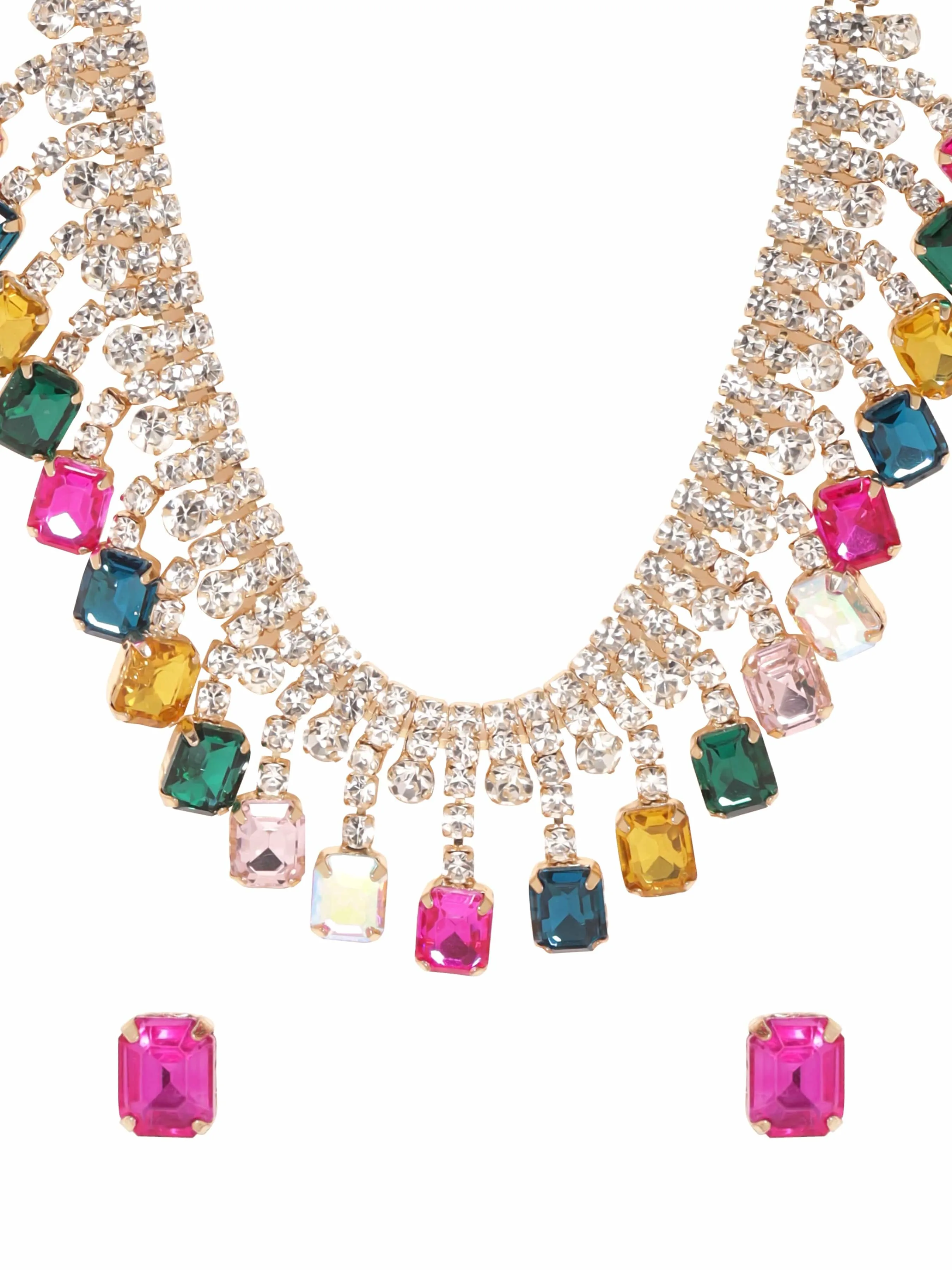 Rubans Rustic Radiance A Multicolored Gemstone Western Necklace Set