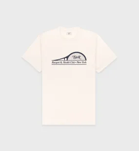 S&R Racket T-Shirt - Off White/Navy