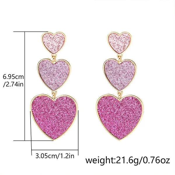 Simple Heart Pendant Vintage Earrings 34398964C