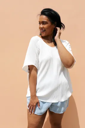 SIZE 3XL PLUS SIZE Teddie Pleated Top