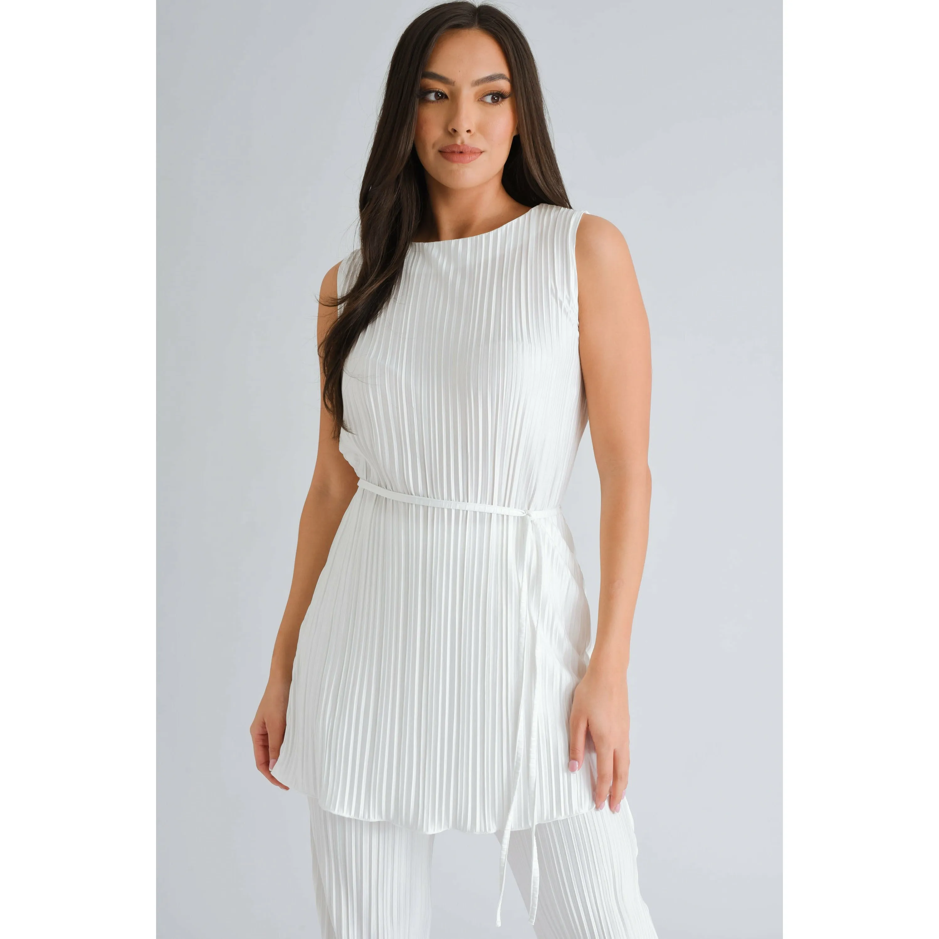 Sleeveless Pleated Co-ord