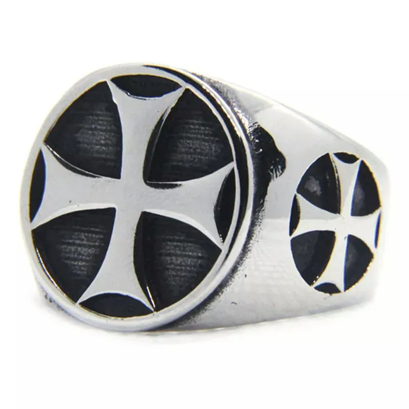 Stainless Steel Classic Cross Ring