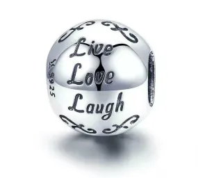 Sterling Silver Live Love Laugh Charm