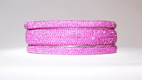 Sundar Bangles  Bollywood Hot Pink Crystal