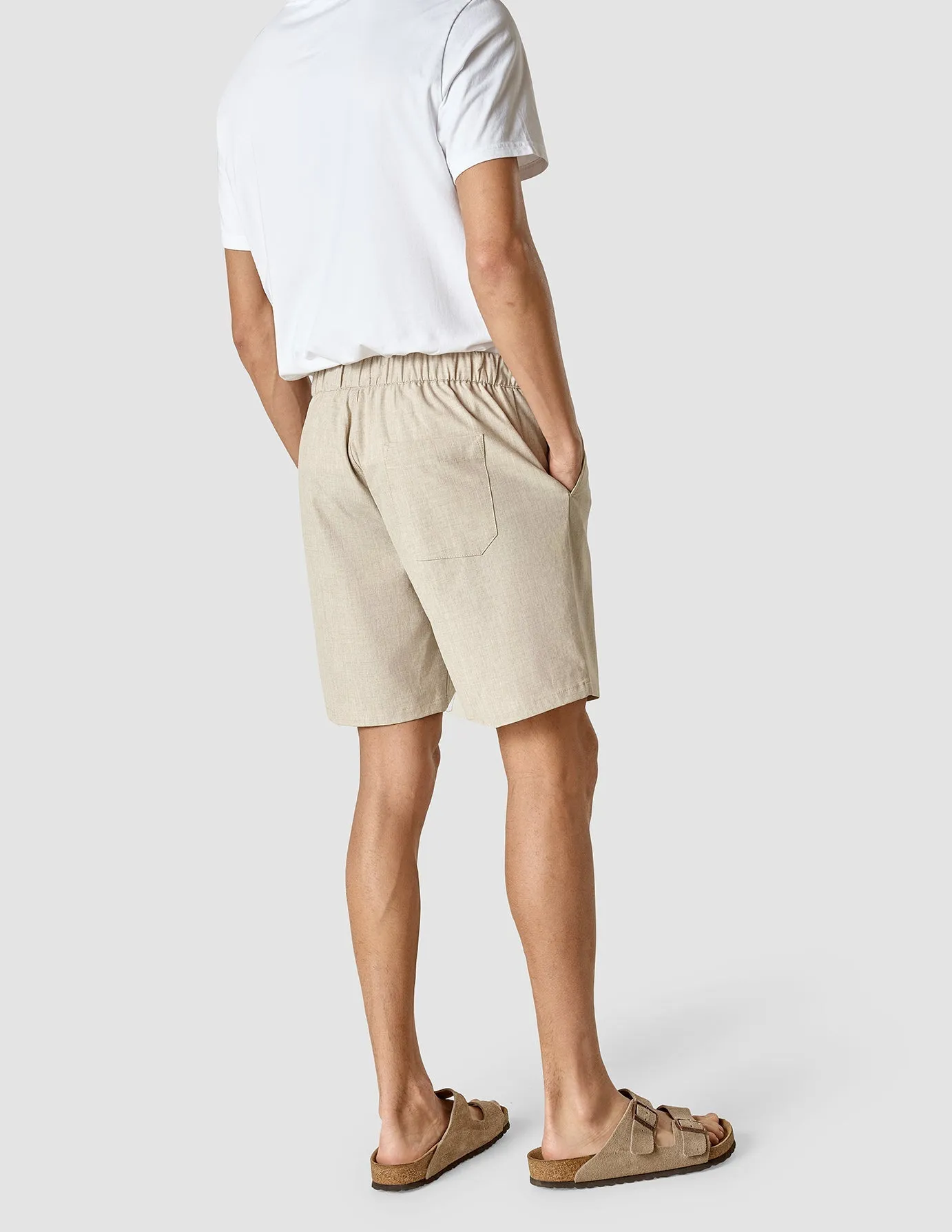 Tech Linen Elastic Shorts Sandshell