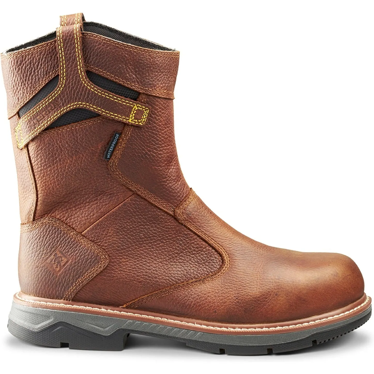 Terra Men's Patton AT Waterproof Pull-On Safety Work Boot -Brown- 4TCBBN