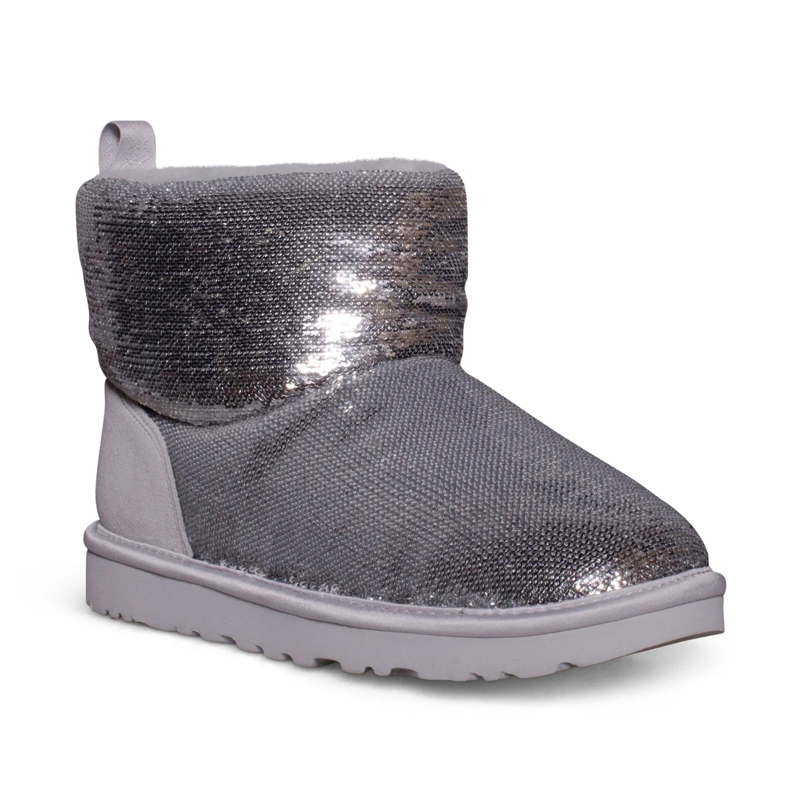 UGG Classic Mini Mirror Ball Silver Boots - Women's