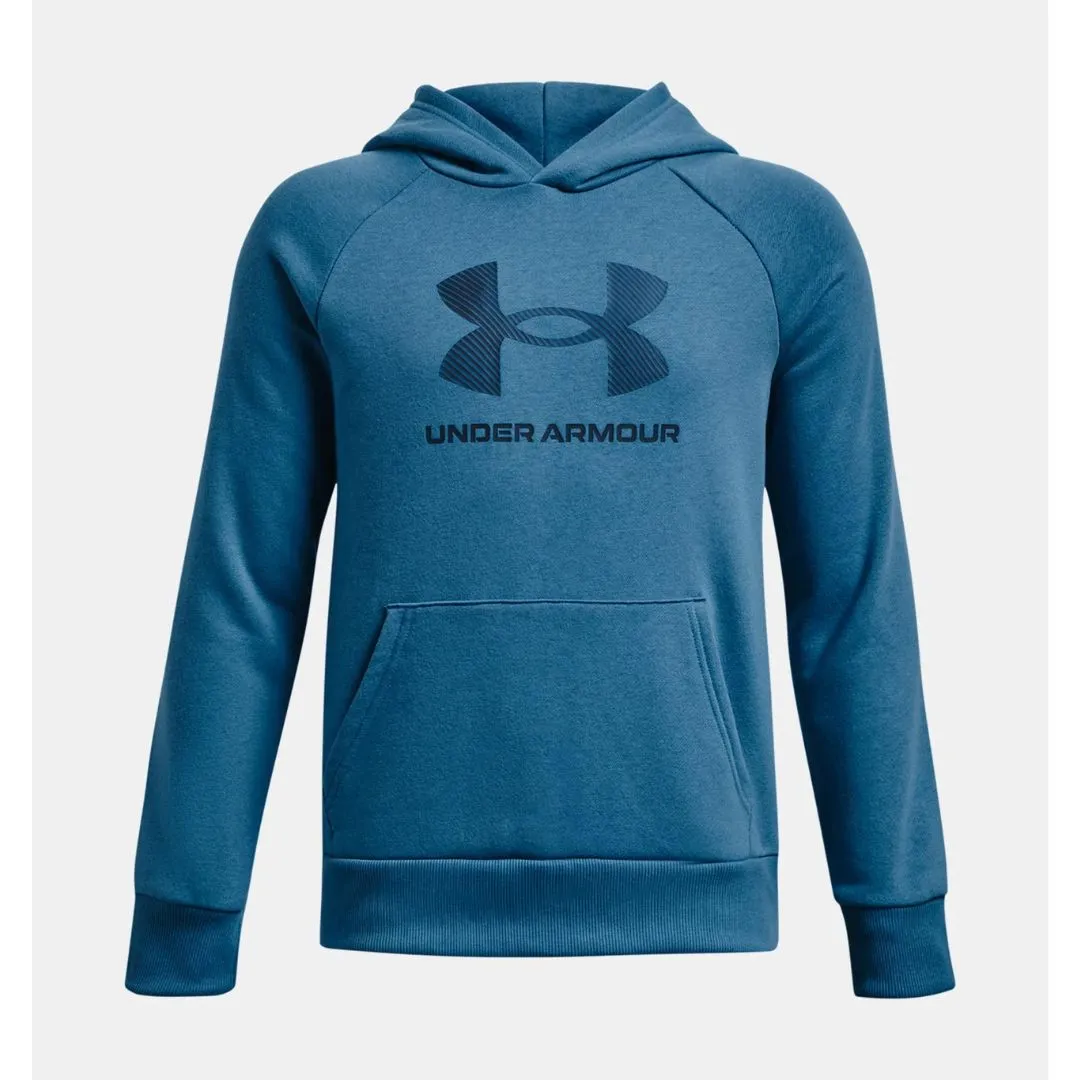 Under Armour Cosmic Blue/Varsity Blue Rival Fleece Big Logo Hoodie