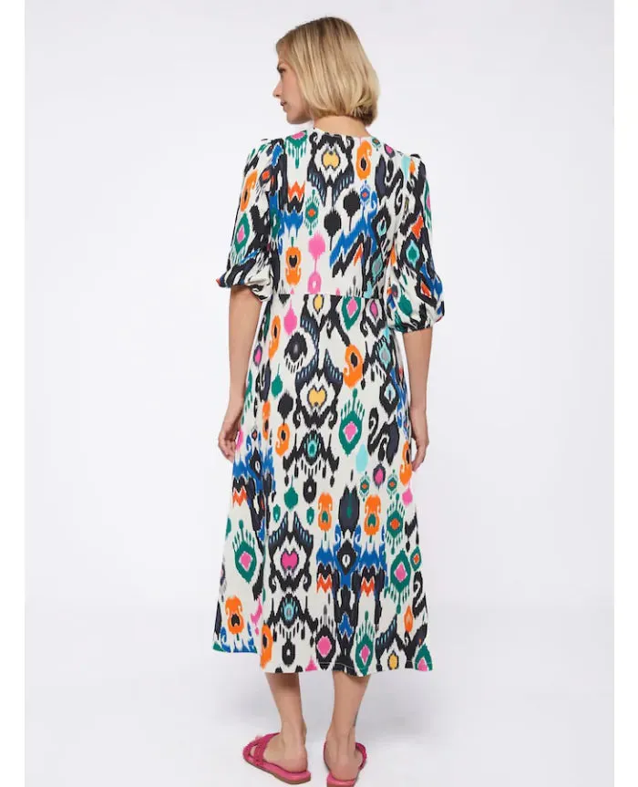 VILAGALLO CAROLINA DRESS IKAT KNIT PRINT