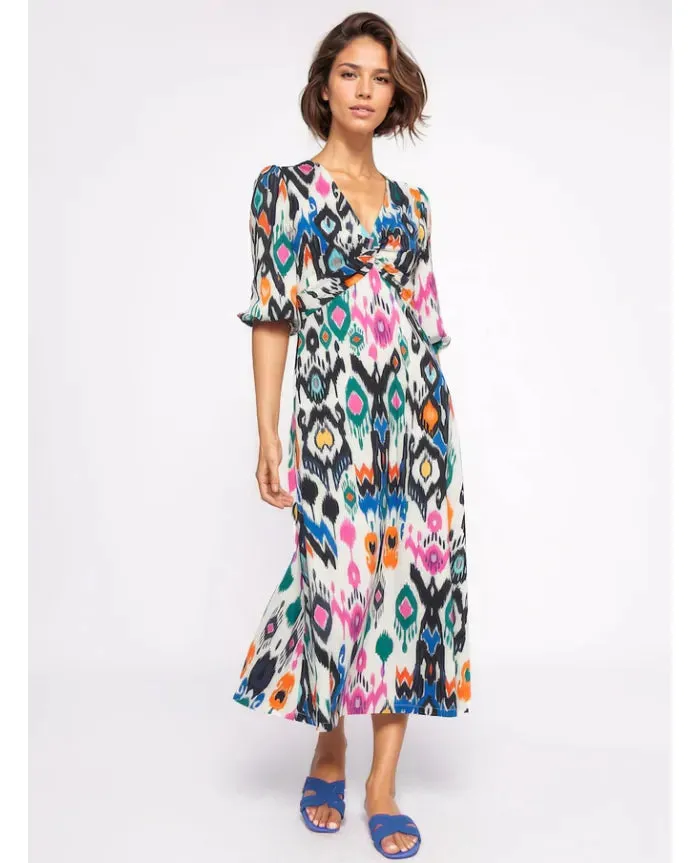 VILAGALLO CAROLINA DRESS IKAT KNIT PRINT