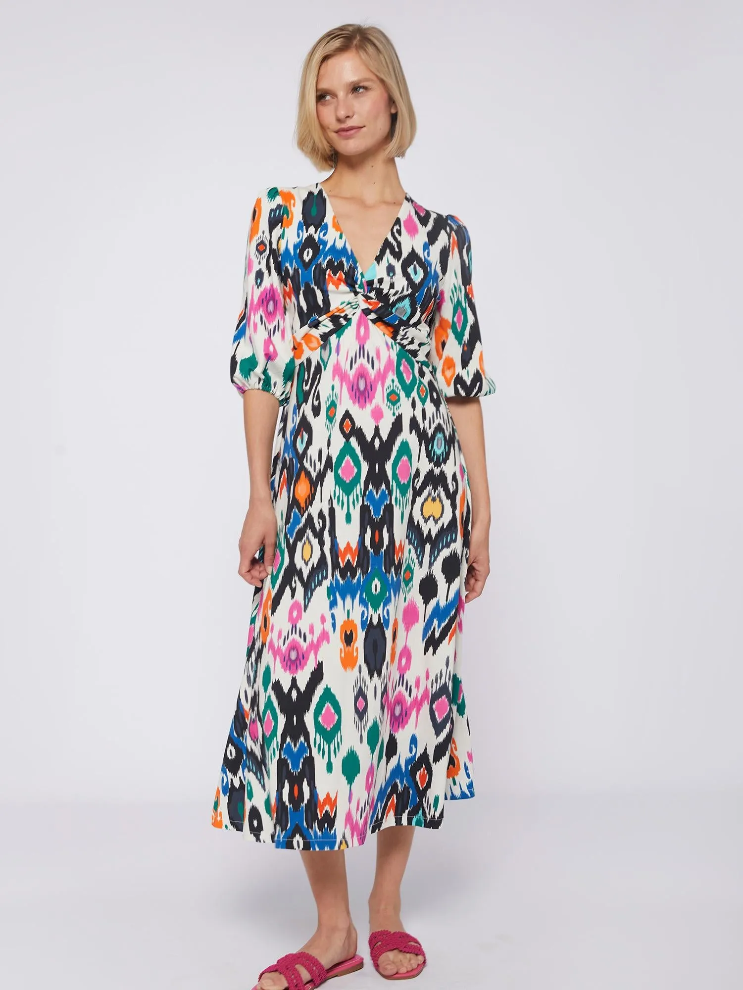 VILAGALLO CAROLINA DRESS IKAT KNIT PRINT