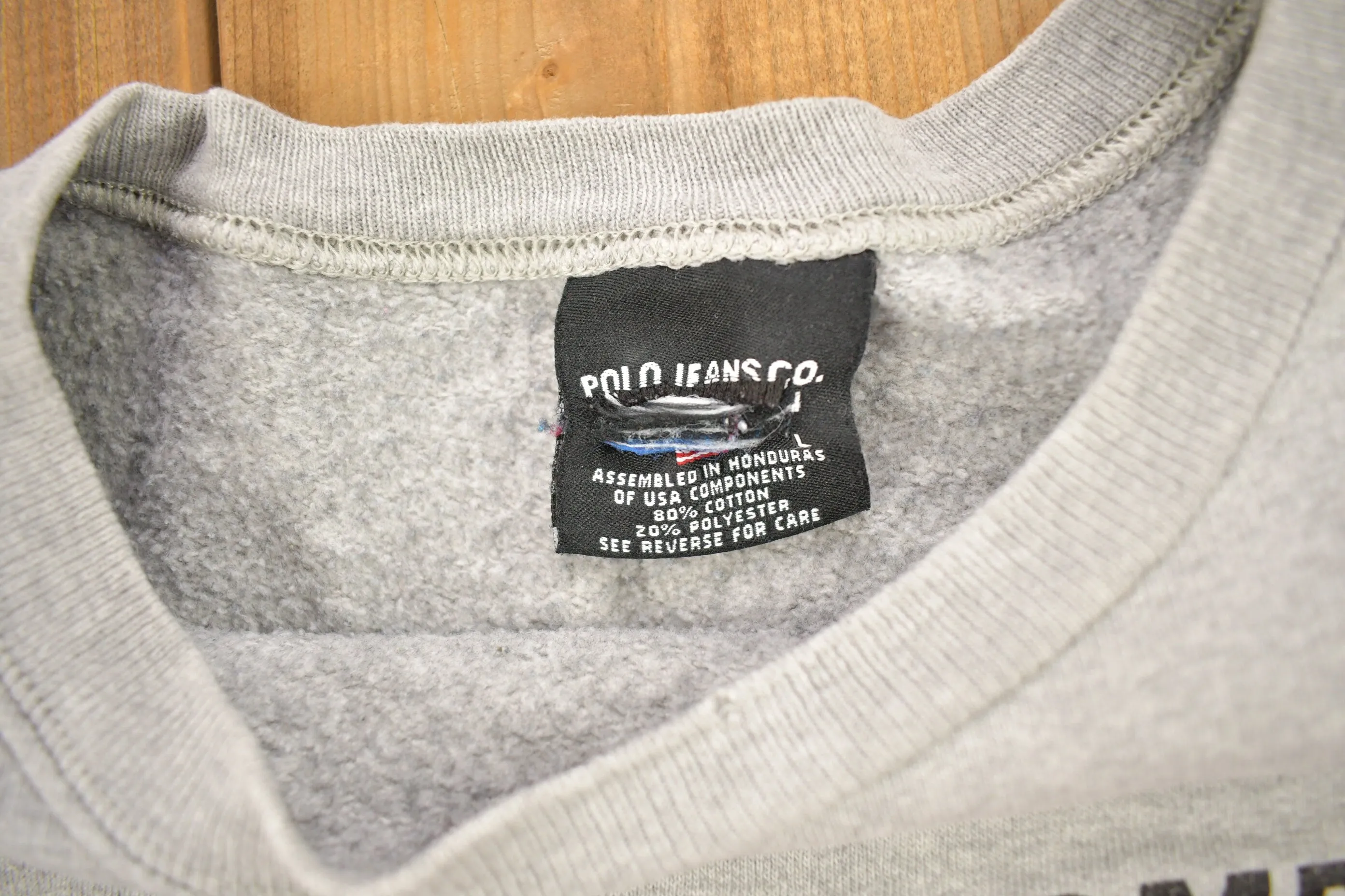 Vintage 1990s Polo Jeans Co Grey Crewneck Sweatshirt / 90s Crewneck / Streetwear / Vintage Ralph Lauren