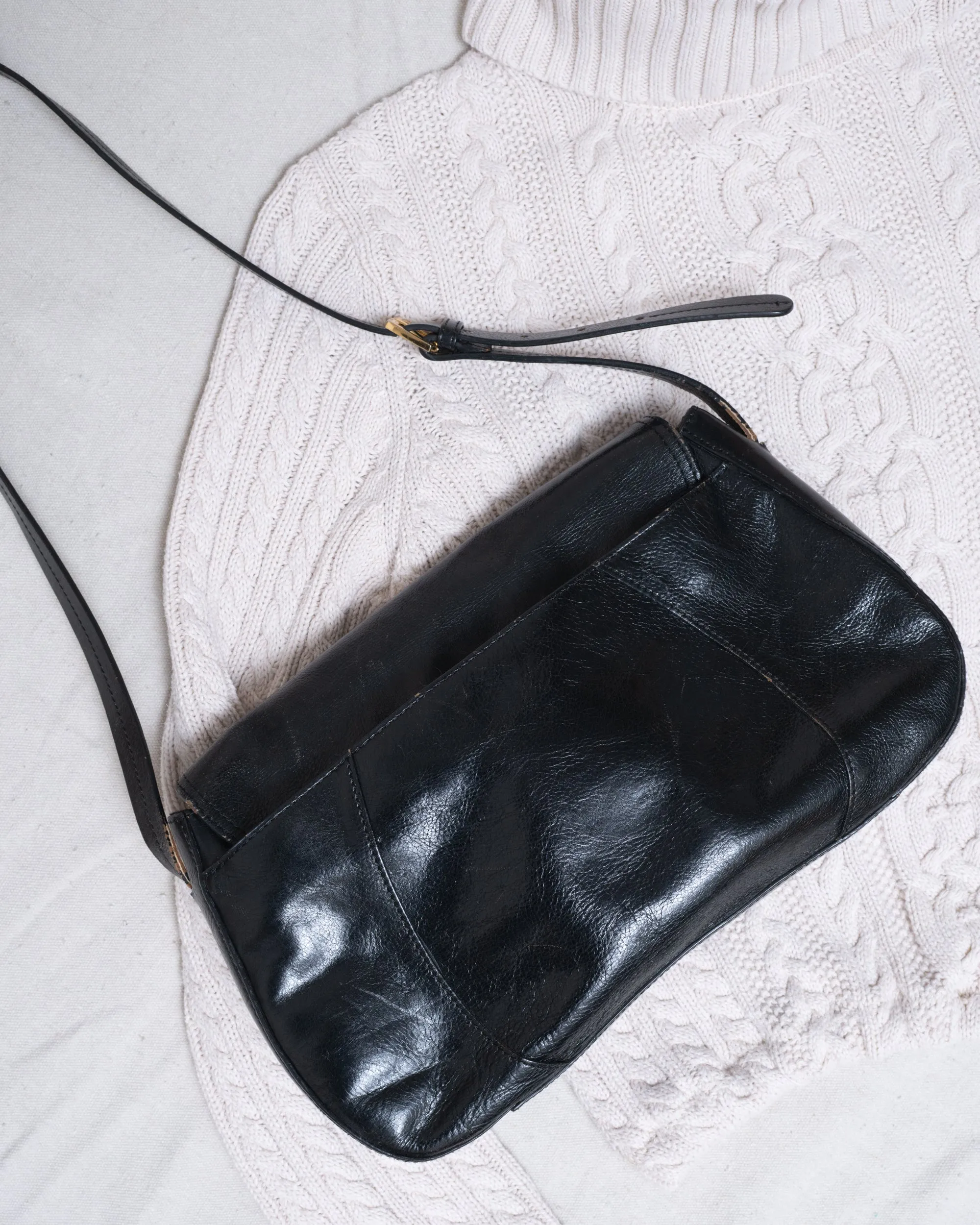 Vintage AIGNER Black Leather Bag